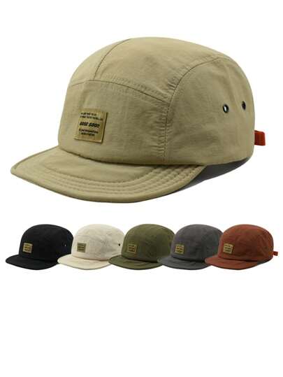 1pc Letter Casual Retro Streetwear Polyester Breathable Lightweight Thin Brim Baseball Cap, Unisex Outdoor Quick-Dry Sun Protection Foldable Hat, Spring/Summer