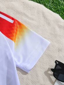 【定制款】两件套休闲运动训练速干短袖运动服套装 13#，适合足球、运动和日常穿着。可定制姓名。 - 白色 - 查看 4