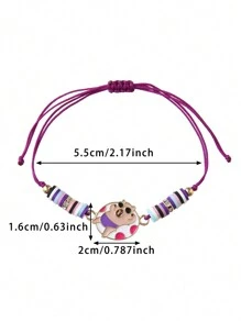 6pcs Adorable Summer Capybara Alloy Soft Clay Handcrafted Adjustable Girls Bracelet Chain - Multicolor - View 2