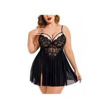 Ladies Sexy Lingerie Model And Thong - Negro - Ver 1