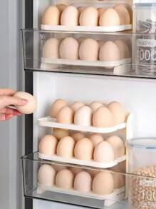 Foldable Kitchen Egg Storage Rack Organizer For 24 Eggs, Multifunctional Plastic