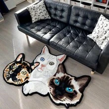 1pc Customized Pet Portrait Anti-Slip Bathroom Mat, Personalized Pet Carpet, Custom Dog Portrait Bathroom Mat, Handmade Animal Rug, Pet Bathroom Decor, Pet Portrait, Colorful, Cute, Minimalist, Kawaii, Perfect Gift For Pet Lovers, Aesthetic Home - Multicolor - View 2