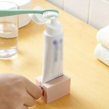 1 pieza Exprimidor de pasta de dientes tipo slouchy, dispensador manual de pasta de dientes, presionador de limpiador facial, clip para pasta de dientes, accesorios de baño, herramientas de baño, decoración de otoño para el baño - Multicolor - Ver 10
