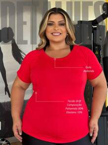 Plus Size Sports Top In Dry Fit Fabric - Light, Comfortable And Perfect For Training And Casual! - 紅色 - 查看 2