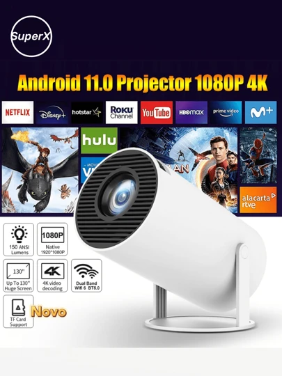 Projetor 4K HD 150 Polegadas Celular, Tv B0x, PS, Pc, Wifi HY300 Pro Magcubic Envio Imediato