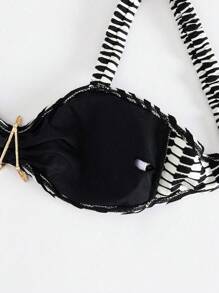 Nowość Colorblock Seksowny damski strój kąpielowy z dekoracją rozgwiazdy Halter Bikini Lato