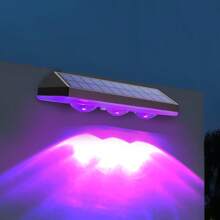 Super Bright 4LED Outdoor Garden Light 9 Modes Light Wall Villa Fence Wall Light Landscape Decoration Light Fence Stairs Exterior Wall Light Terrace Lighting Colorful Wall Light - Black - View 3