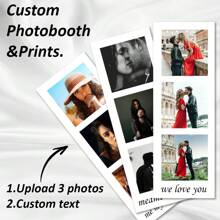 Custom Photo Booth Prints, Personalize Photo Booth Prints, Wedding Photo Booth Cards, Personalized Strip With Custom Text, Valentine Day Gift, Photo Booth Strip Frame,Gift,Thanksgiving Gift, Party Decor, Decor,Bookmark Gifts Birthday Graduation,Graphic Print - Multicolor - View 1