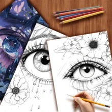 1 pieza Libro de colorear artístico, papel original mejorado de 25 páginas engrosadas, regalo para aliviar el estrés y evitar la ansiedad para fiestas de cumpleaños, regreso a clases y días festivos