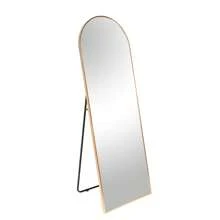 Gold 71x23.6 Inch Metal Arch Stand Full Length Mirror - 金色+鋁合金+MDF+玻璃 - 查看 3