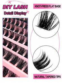 Asiteo 120 Pcs Fluffy Lash Clusters - Natural Look Wispy Eyelash Extensions ForDIY At Home - 8-16MM D Curl Individual Cluster Lashes