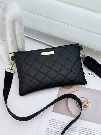 New Sequined Sawtooth Envelope Bag With Lining, Zipper Closure, Adjustable Shoulder Strap. Multipurpose Mini Purse For Women, Classic Rose Gold Color, Suitable For Storing Small Items, Versatile For Daily Wear