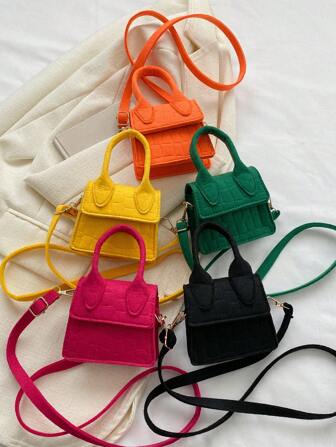 1 pieza Bolso de hombro versátil de unicolor con cierre magnético, estilo coreano y lindo, mini bolso crossbody versátil y casual, bolso de hombro adecuado para todo tipo de ocasiones, cómoda y ajustable correa de hombro, multifuncional, adecuado para exteriores, ocio y uso diario, es un regalo perfecto para niñas