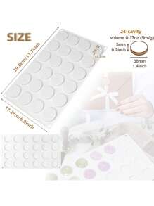 1pc White 24-Grid Round Flat Bottom Wax Seal Stamp Soft Silicone Mold - White - View 2
