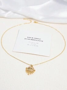 奢华创意魅力彩色方晶锆石邪眼吊坠项链珠宝新奇礼品配件适合女性多功能日常佩戴配件礼物