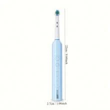 Orinatola Electric Toothbrush, Comes With 2 Brush Heads, USB-C Charging, IPX7 Waterproof, 3 Modes, Includes Travel Case, Can Be Used In Shower, 600mAh Battery, Gift For Wife And Family, Blue - Blue - View 3