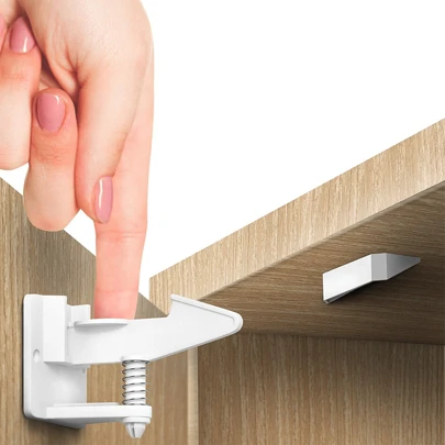 6pcs/10pcs Cabinet Locks For Child Safety | Baby Proofing Cabinet Locks, No Drilling Needed, Adhesive Baby Safety Drawer Locks, Child Proof Cabinet Latch, For Drawers And Doors, Child Safety Locks