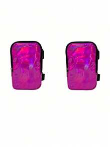 2PCS/Set Holographic Thigh Bag - Phone Holder Festival Bag For Women, Men - Iridescent Ankle Pouch - Reflective Carnival Bag Sports Bag Sport Bag Waterproof Bag Holiday Beach Travel Vacation Phone Case Waterproof Phone Case Phone Bag Summer Swimming Bag Swim Holiday Beach