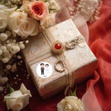 定制婚礼贴纸、纸箱贴纸、礼品盒贴纸、信封封口、瓶贴、礼品标签、婚礼糖果贴纸，适用于派对、活动、生日、日常使用、情人节、母亲节、婚礼季、生日派对