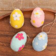 12 piezas de huevos de espuma de lana artificial para decoración de Pascua, decoraciones de Pascua DIY, regalo de fiesta