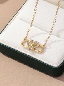 1 Stück modische Halskette mit Glückszahl 8 und Strasssteinen für Damen, geeignet für Urlaub, Reisen und den Alltag