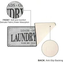 Alfombra de lavandería antideslizante - Tapete de cocina estilo granja para vestíbulo y baño - Negro, 20 x 47 pulgadas - Gris - Ver 5