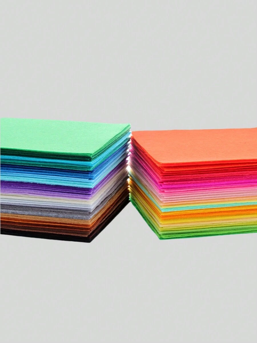 40pcs Polyester Non-Woven Felt Fabric Sheets, 15cm*15cm, Home Decor Set For Sewing Dolls And Crafts - Multicolor - View 1