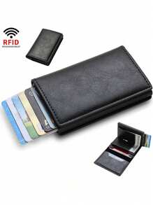 1pc Men's Minimalist Ultra-Thin Blocking Wallet Coin Purse Card Holder Aluminum Alloy With Side Push Function Suitable For ID Driver's License Gift For Thanksgiving Christmas Valentine's Day For Men Wallet Mini Wallet Purse Wallet Rfid Wallet Card Wallet