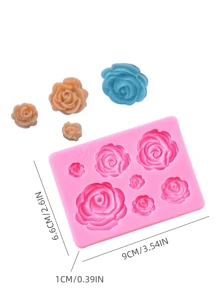 1 件数字樱桃巧克力樱花香味蜡烛硅胶模具，花卉装饰 DIY 石膏模具