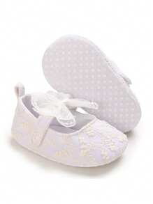 Newborn Infant Girls Solid Color Floral Princess Casual Flat Shoes