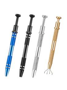 4Pcs Piercing Ball Grabber Tool, 4 Claw Jeweler's Pick Up Tool, Piercing Ball Gripper Stainless Steel Pearl Grabbe - Multicolor - View 11