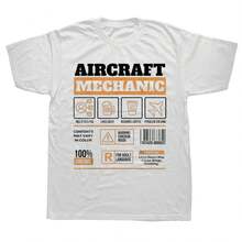 Airplane Maintenance Aircraft Mechanic Aviation Technician T Shirts Graphic Short Sleeve Birthday Gifts Summer T-Shirt - White - View 1