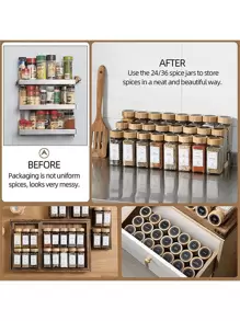 1/12/24/36 Pieces Of Glass Spice Jars With Bamboo Lids, 4 Oz Glass Jars, With Simple Country Style Spice Label Stickers, Foldable Funnels, Suitable For Spice Storage Bottles On Spice Racks, Cabinets, And Drawers,Glass Jars,Pot - Bamboo Lid 120ml + 2 Label Papers + Funnel + Cleaning Brush + Pen - View 4