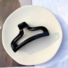 1/2/4/6件透明塑料时尚发夹，马尾发夹，发饰家居浴室装饰夏季 - 黑色 - 查看 1