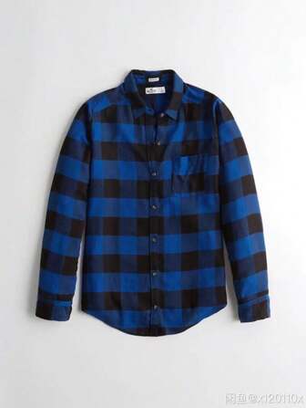 Camisa abotonada a cuadros búfalo para hombre