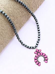 西部乡村风格复古绿松石装饰花朵吊坠项链，女士礼物 - 西部 - 查看 13