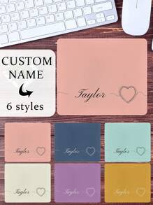 1pc Customized Premium Waterproof Silicone Gaming Mouse Pad - Thick Desk Mat, Personalized Name Mousepad, Multiple Colors Available, 25*21cm, Suitable For Gamers And Office, Non-Slip Rectangle Design For Laptop And PC Back To School - Multicolor - View 12