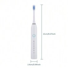 Hailicare 成人振动软毛电动牙刷 - 6 种预设模式，每分钟 15,000 次振动，IPX67 防水，美国刷毛，智能牙齿保护，进口电机，6 速多功能电动牙刷，成人自动牙刷，配有 4 个刷头，配备 2 分钟智能计时器和 30 秒区域更换提醒，适合居家或旅行使用。 - 彩色 - 查看 9