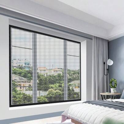 1pc Anti-Mosquito And Insect PPT Mesh Curtain In White, Black, Gray, Multi-Purpose Anti-Mosquito, Anti-Dust & Insect Mesh, Customizable, Suitable For Home And Outdoor Use, All-Season