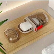 Tragbarer Reise-Seifenkasten, kreativer leicht-luxuriöser Reise-Seifenkasten mit Deckel, versiegelt und tragbar mit Ablauf, kleiner Seifenkasten für Geschäftsreisen, Outdoor-Reise-Seifenkasten, versiegelter, tragbarer, kreativer Seifenkasten für Studentenwohnheime und Bäder