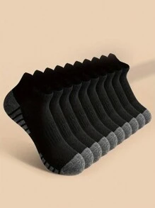 25 Pairs Men's Simple Tie Pattern Athletic Casual Ankle Socks, Versatile For Everyday Wear