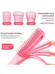 7Pcs/Set Hair Styling Tools, Hair Styling Comb Set, 200ml Clear Spray Bottle, Teasing Hair Brush, Rat Tail Comb, Edge Brush For Edge & Back Brushing, Combing, Slicking Hair For Women, Travel, Outdoor, Sport, Office, School, Hair Accessories - 7pcs Pink - View 2