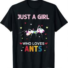 Camiseta con diseño de hormiga linda para mujeres, niñas y niños - Negro - Ver 1