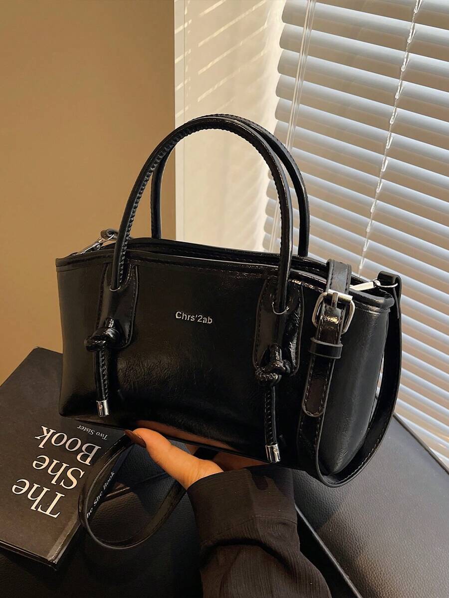 全新时尚女士手提包托特包单肩包青年大容量防水包 - 黑色 - 查看 1