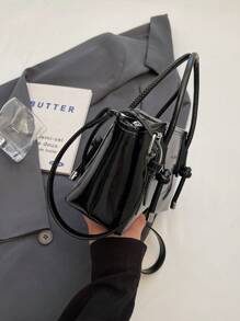 全新时尚女士手提包托特包单肩包青年大容量防水包 - 黑色 - 查看 5