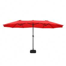 9 X 15 Ft. Steel Market Patio Umbrella - 紅色 - 查看 4