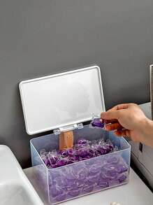 1 件装桌面洗衣粉收纳盒，家用洗涤剂分配盒带盖，防尘塑料洗衣粉容器