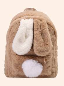 Personalizowany plecak z uszami króliczka, haftowane imię, słodka pluszowa torba na ramię, plecak o dużej pojemności dla nastolatków, prezent na powrót do szkoły, kreatywny dla chłopców i dziewcząt, walentynki, wielofunkcyjny, ozdobny, list, stylowy, miękki, nowoczesny, kolorowy, kawaii, uroczy, słodki, swobodny, niestandardowy, spersonalizowany, wyjątkowy, dostosowany, prezenty dla dziecka, idealne prezenty dla niego, idealne prezenty dla niej, syn, córka