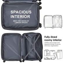 Purple ABS Hard Shell 4-Wheel Travel Trolley Luggage Set - 28" - Ideal For Business Trips, Vacations, Family Travel, Long-Haul Journeys - Purple - View 5