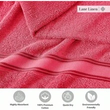 LANE LINEN Juego de Toallas de baño de Lujo - Juego de 6 Piezas,% algodón, sin torsión, de Secado rápido, absorbentes, supersuaves, Incluye 2 Toallas de baño, 2 Toallas de Mano y 2 toallitas - Ne - 21: Madreselva - Ver 7